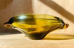 green and yellow glass bowl