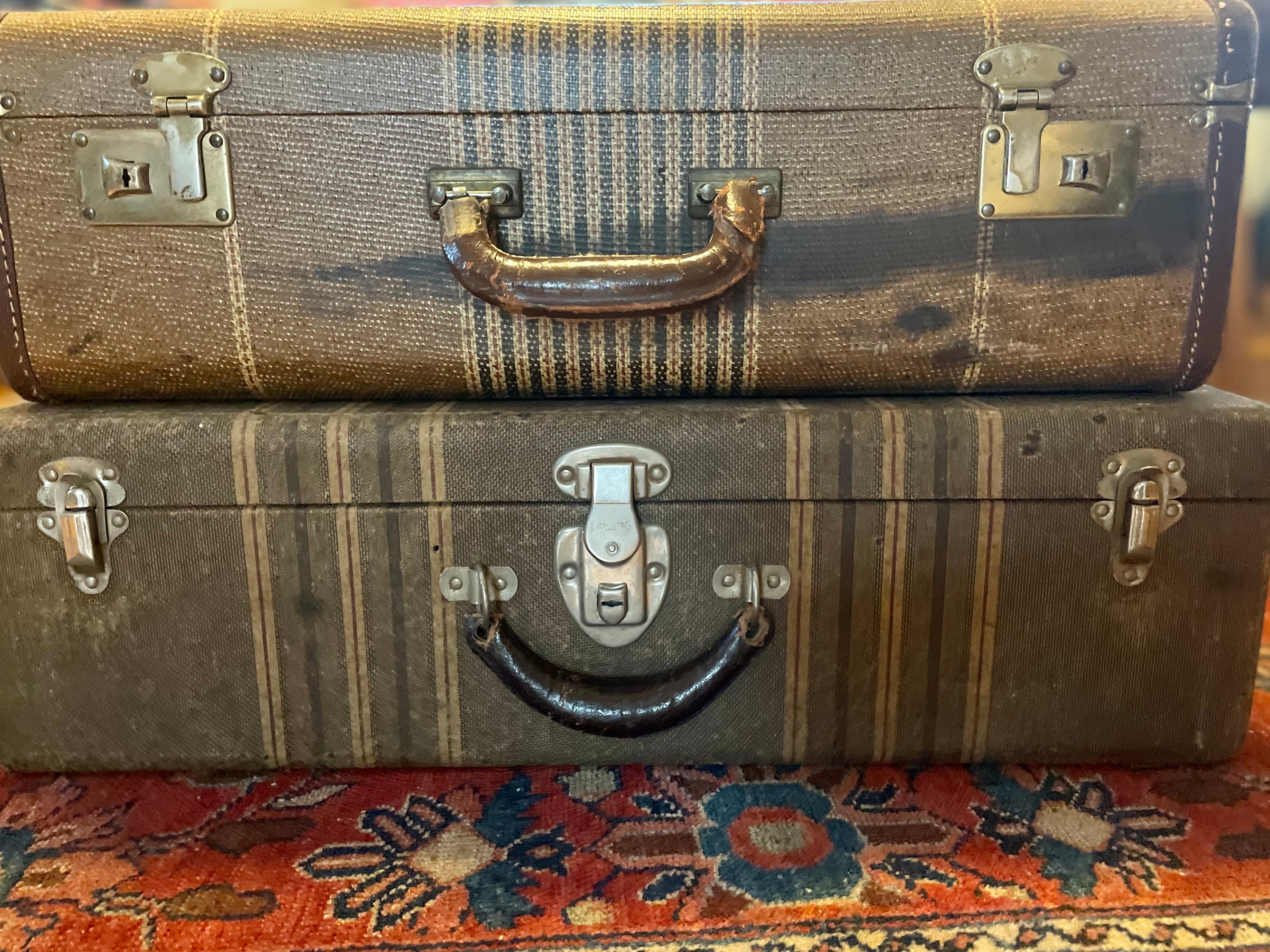 Striped Canvas Suitcase No. 1