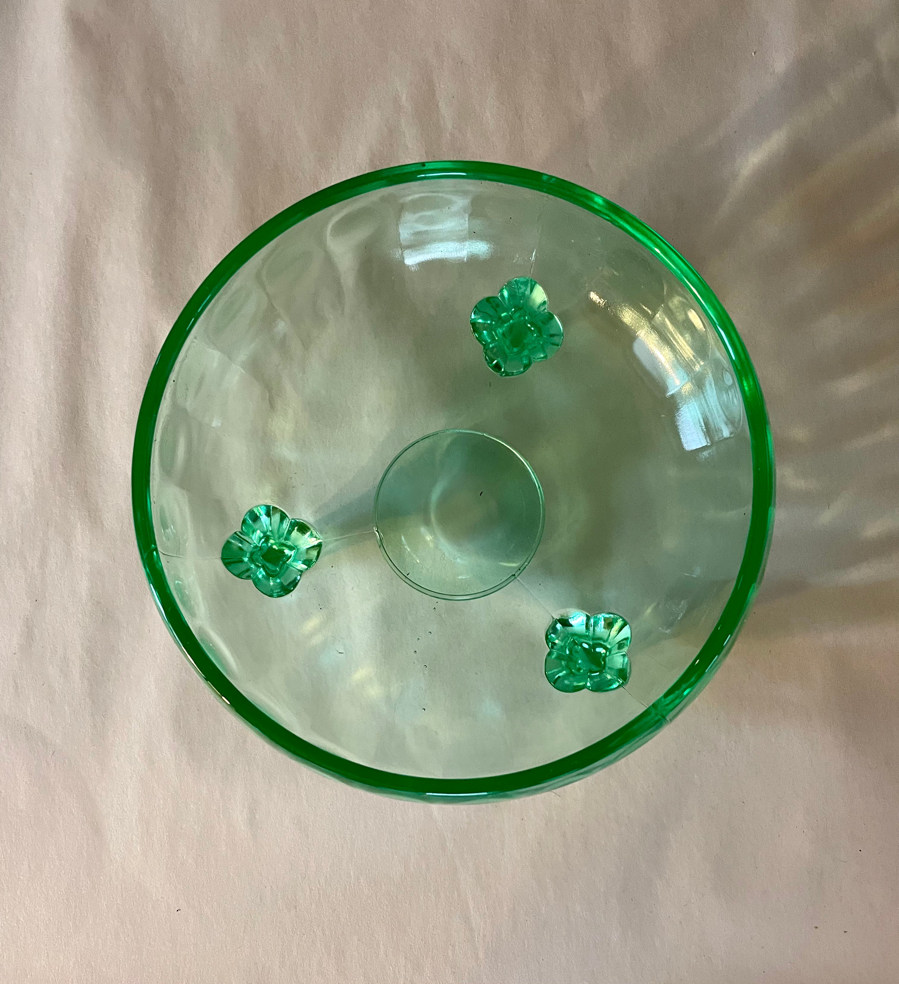 Depression Glass Footed Bowl